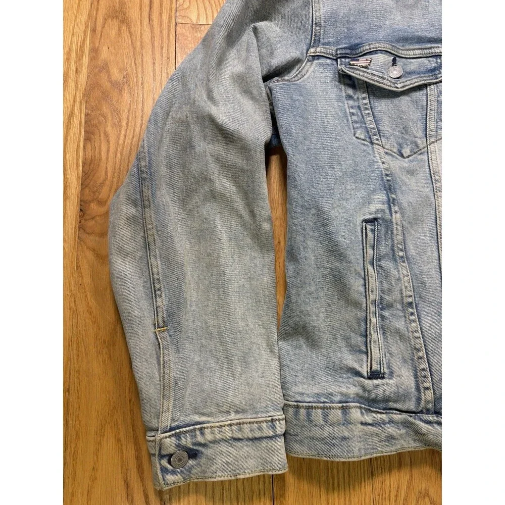 Levi Strauss Denim Trucker Jacket Men’s Western Sz XL Light Wash Faded Jean